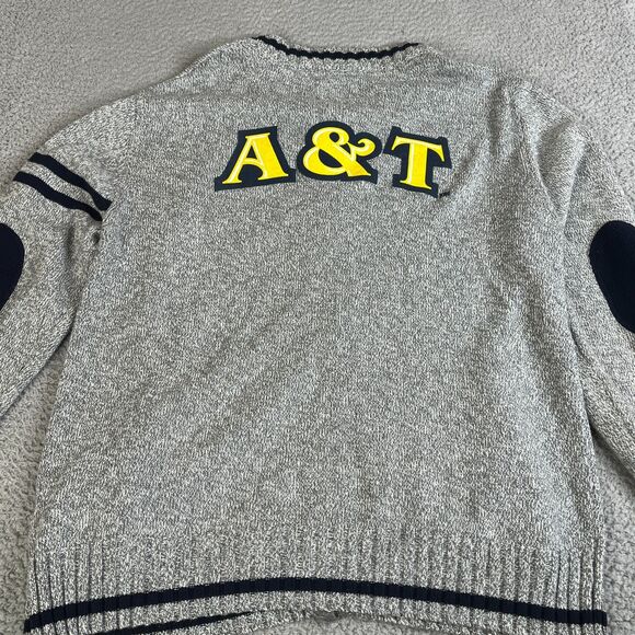 North Carolina AT&T Aggies Sweater Mens L Cardigan Full Zip Varsity Elbow Patch - Picture 6 of 12